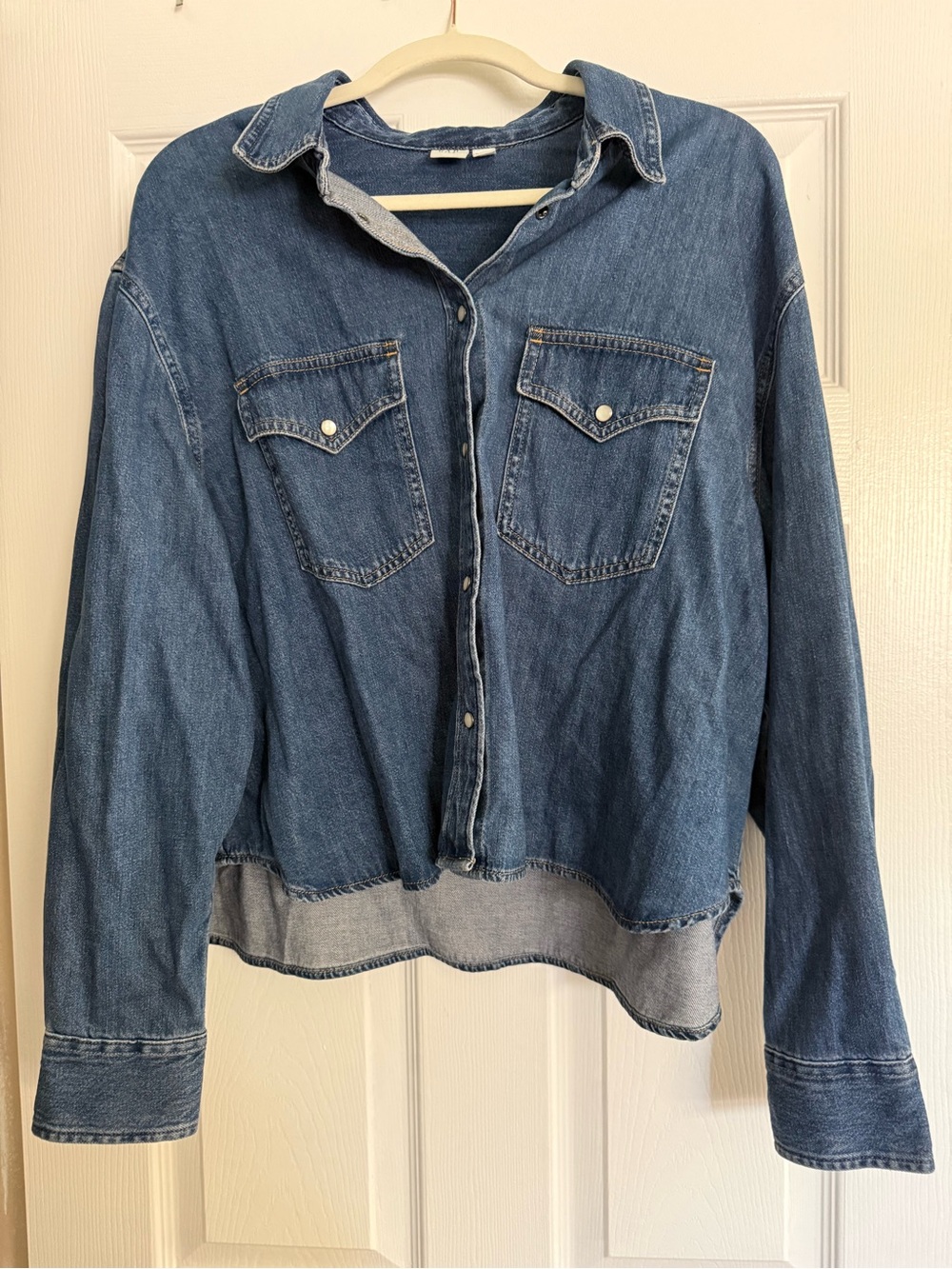 Gap Classic Blue Denim Button-Up Shirt Jacket